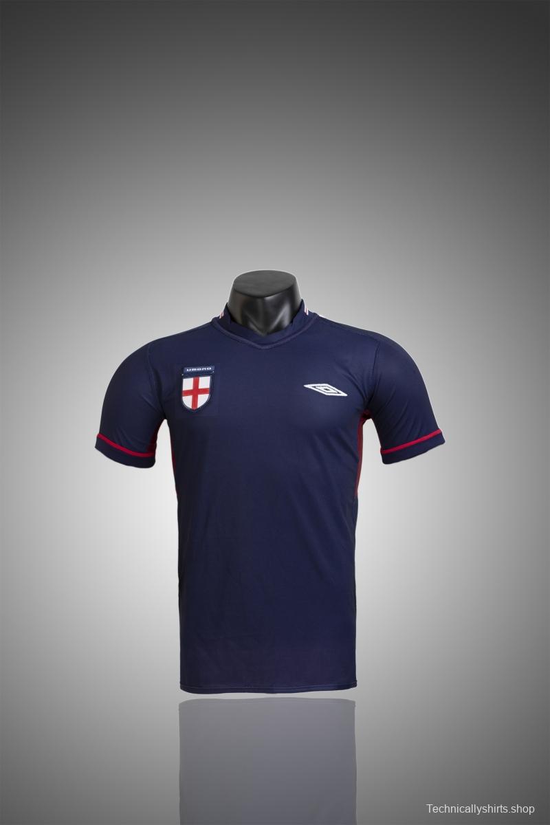 Retro 2002 England Away Reversible (Red/Navy) Soccer Jersey