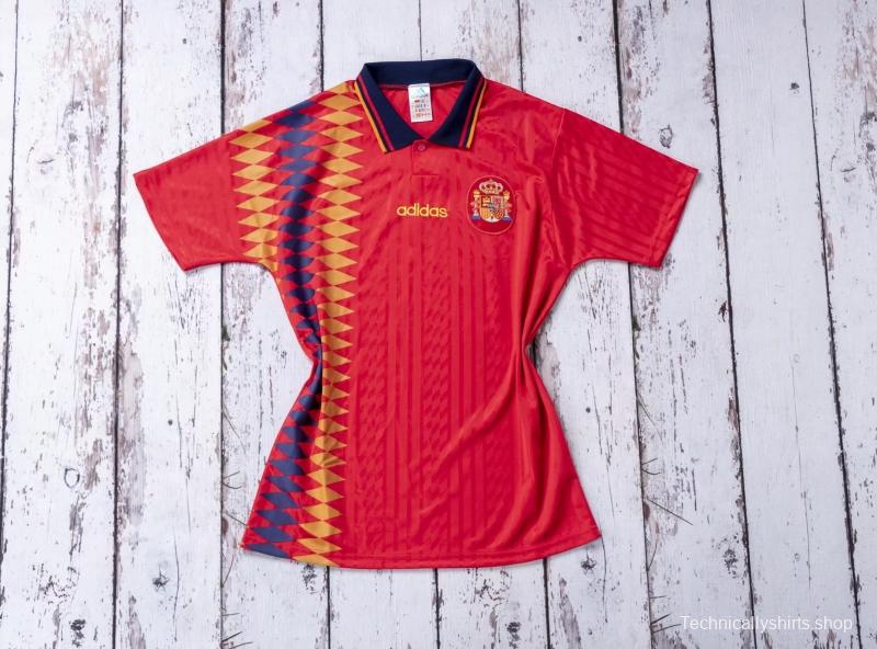 Retro 1994 Spain Home Soccer Jersey