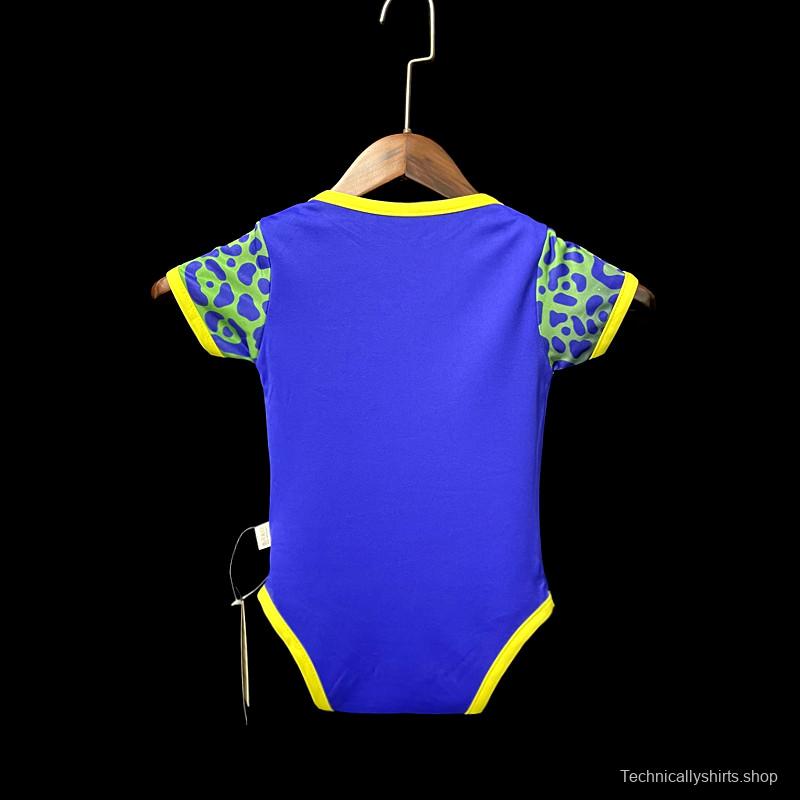 2022 Brazil Away Baby Soccer Jersey