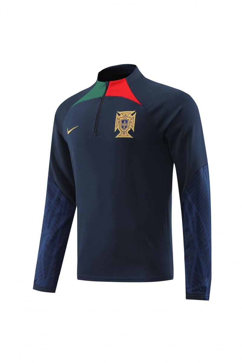 2022 Portugal Navy Half Zipper Tracksuit