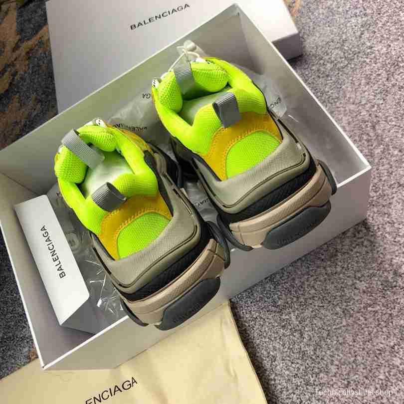 Men Balenciaga Triple-S Sneaker Multi-Color Green/Brown