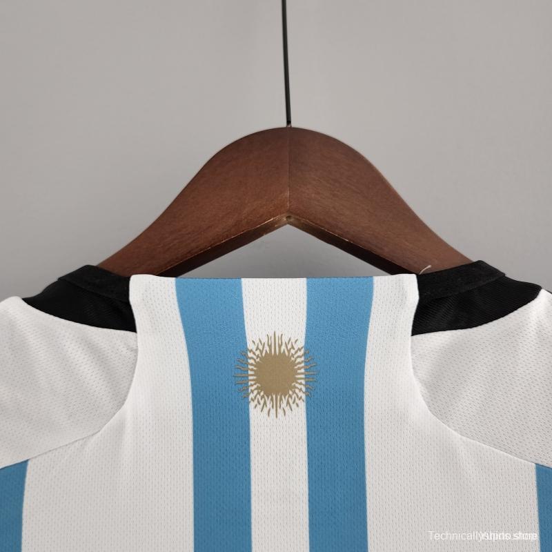 2 Stars Argentina Home Final Match Jersey With Full Patch