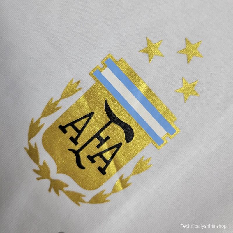 2023 Argentina White Casual T-Shirts