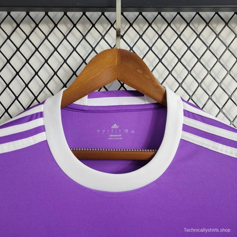 Retro Long Sleeve Real Madrid 17/18 Away Purple Jersey