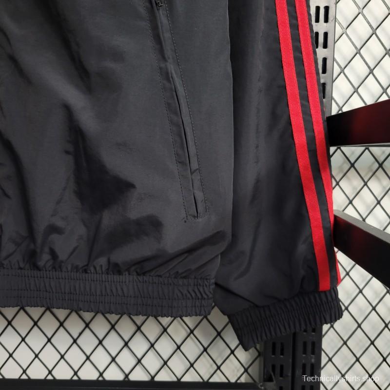 2023 Reversible 3-star Argentina Red/Black Windbreaker