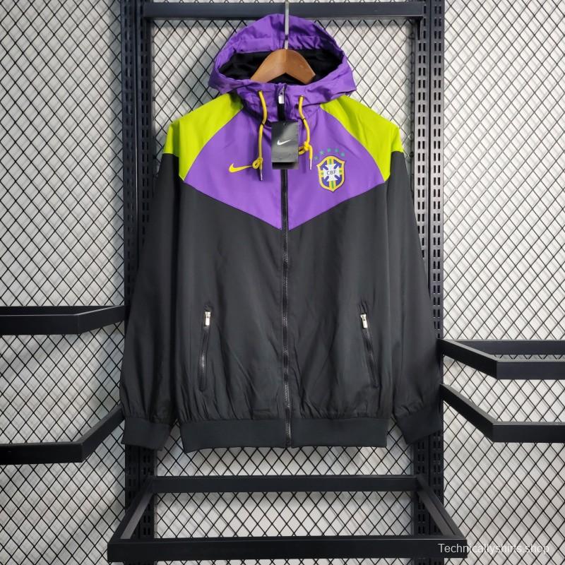 2022 Brazil Black Purple Windbreaker