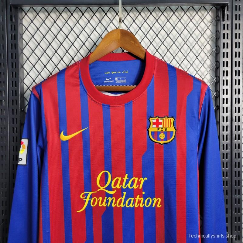 Retro Long Sleeve 11-12 Barcelona Home Soccer Jersey