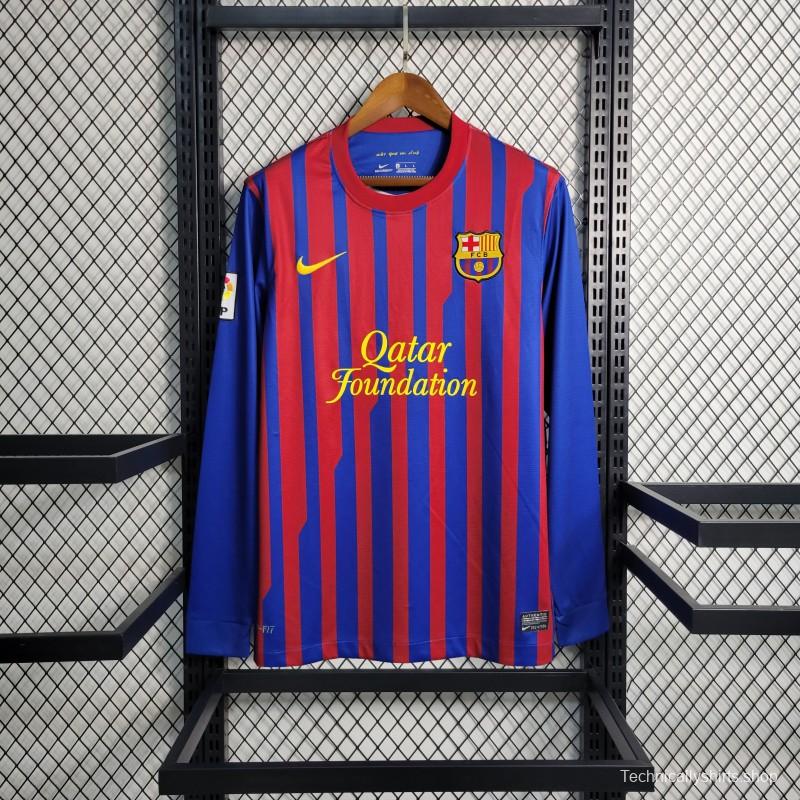 Retro Long Sleeve 11-12 Barcelona Home Soccer Jersey