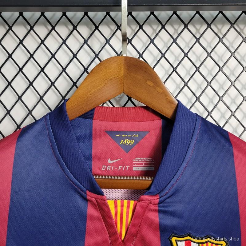 Retro14-15 Barcelona Home Long Sleeve Jersey