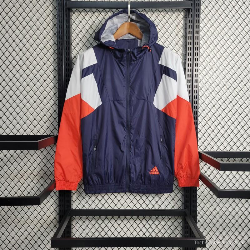 2023 Adidas Navy White Orange Windbreaker