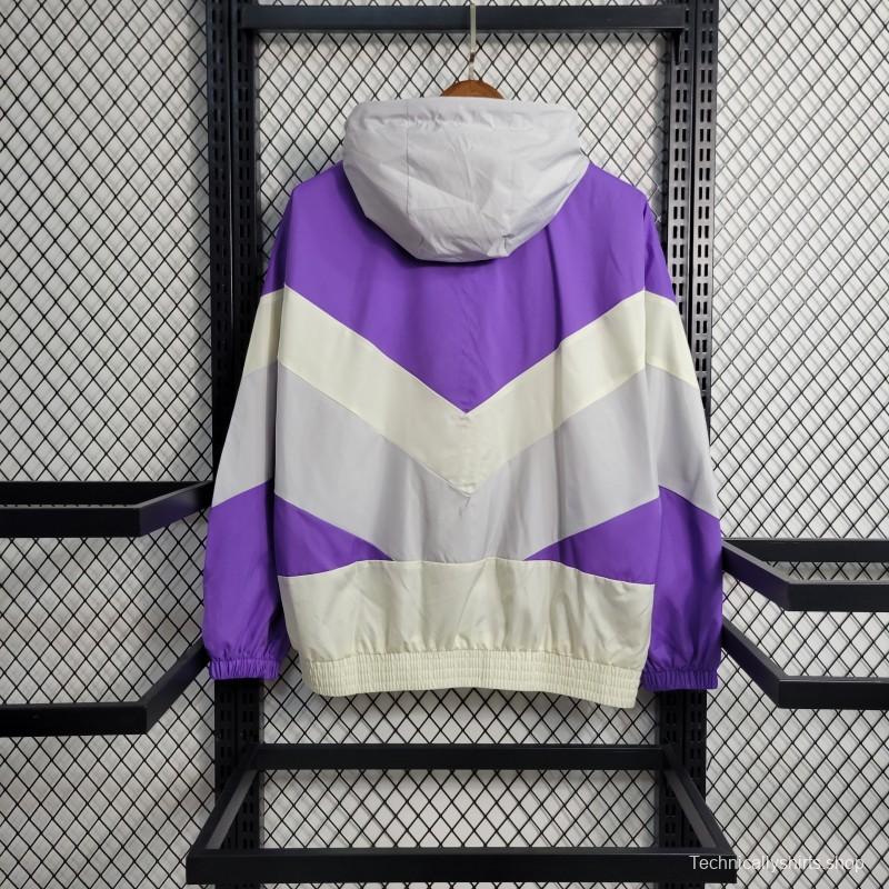 23-24 Adidas White Purple Windbreaker