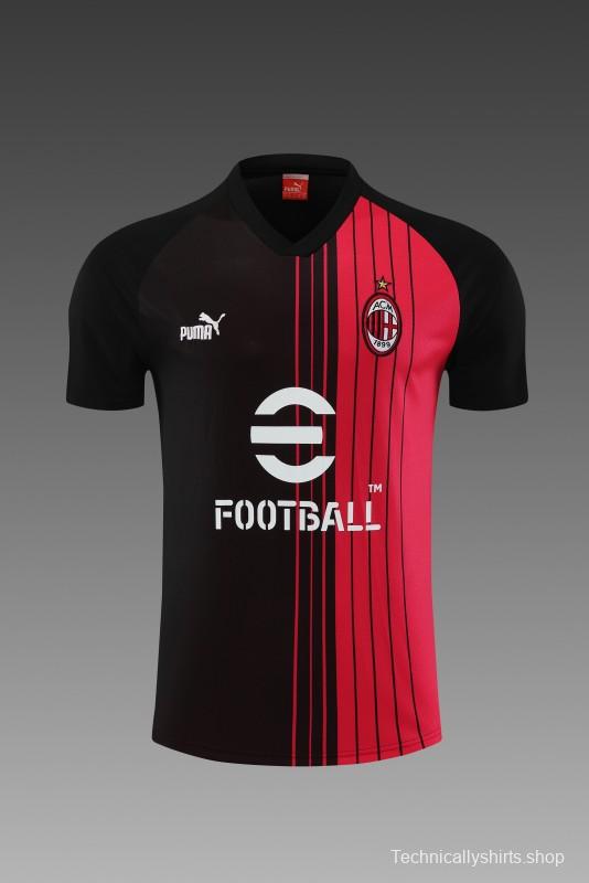 23 24 AC Milan Black Red Short Sleeve+Shorts