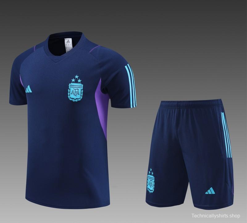 2023 Argentina Navy Short Sleeve+Shorts