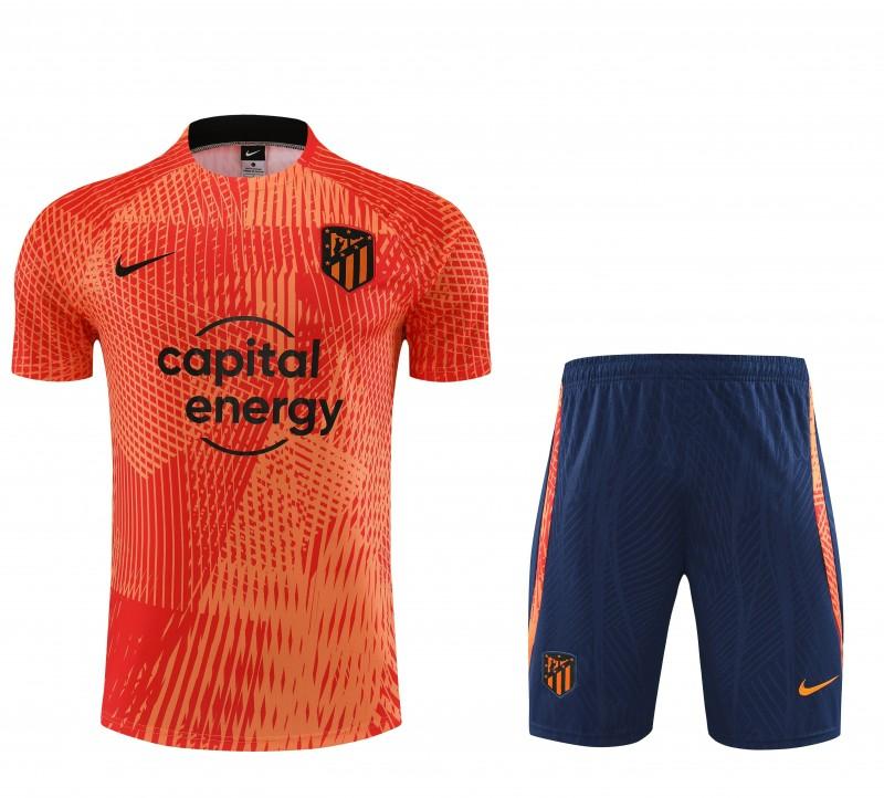 23 24 Atletico Madrid Orange Short Sleeve+Shorts