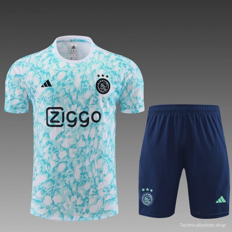 23/24 Ajax Blue/White Short Sleeve Jersey+Shorts