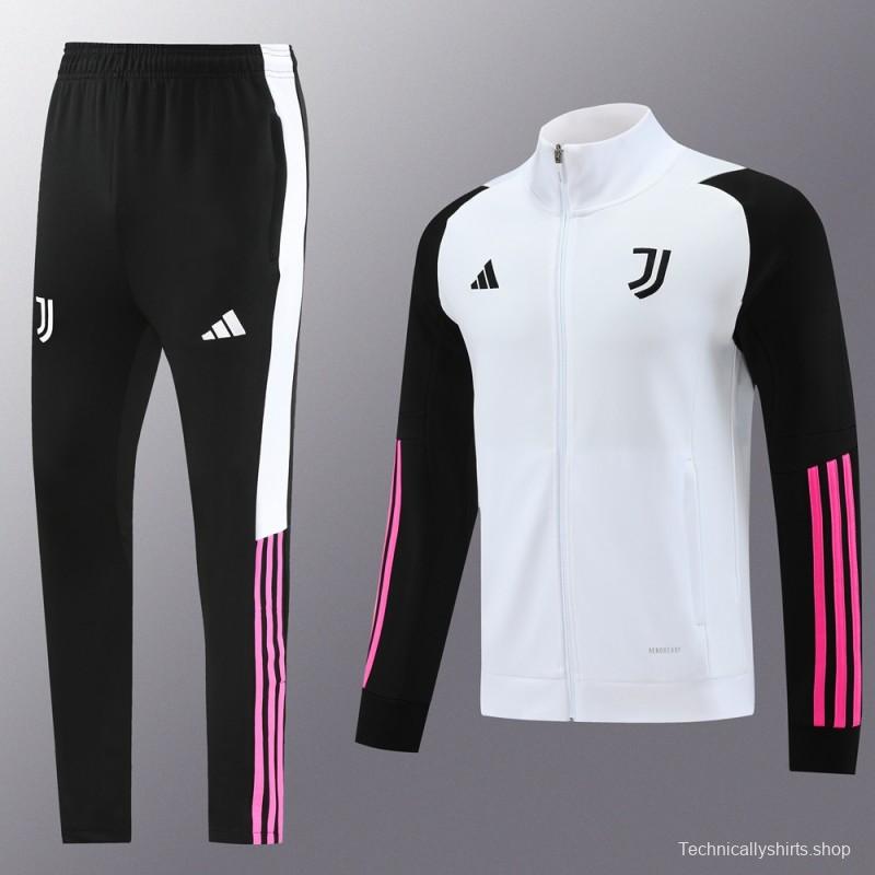 23/24 Juventus White Full Zipper Jacket+Pants