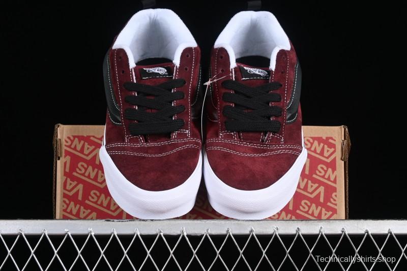 Vans Classics Knu Skool Chunky Tongue Retro Sneakers in Wine Red - VN0009QC02Y