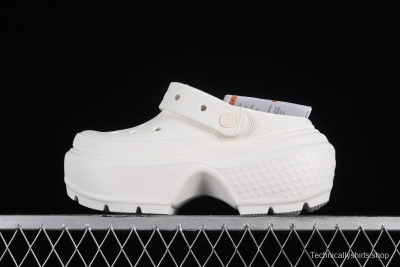 Crocs Classic Clog Retro Beach Sandals with Adjustable Heel Strap and Thick Sole - B.D4