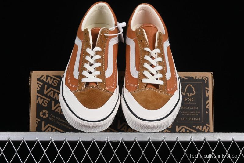 Vans Old Skool Reissue 136 High-End Series Round Toe Orange Canvas Vulcanized Shoes - VN000MT6BKQ