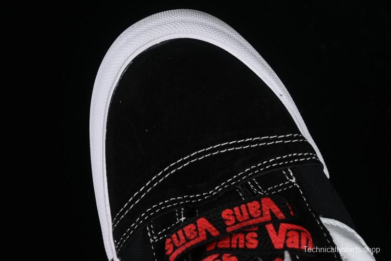 Vans Classics Knu Skool Patchwork Letter Lace-Up Chunky Tongue Platform Sneakers - VN0009QCBLK