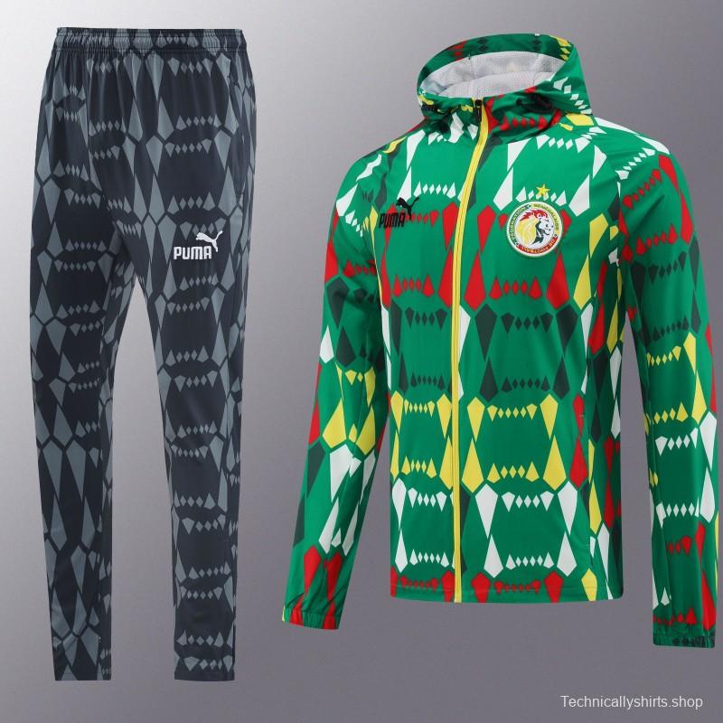 2024 Senegal Green Hoodie Full Zipper Jacket +Long Pants