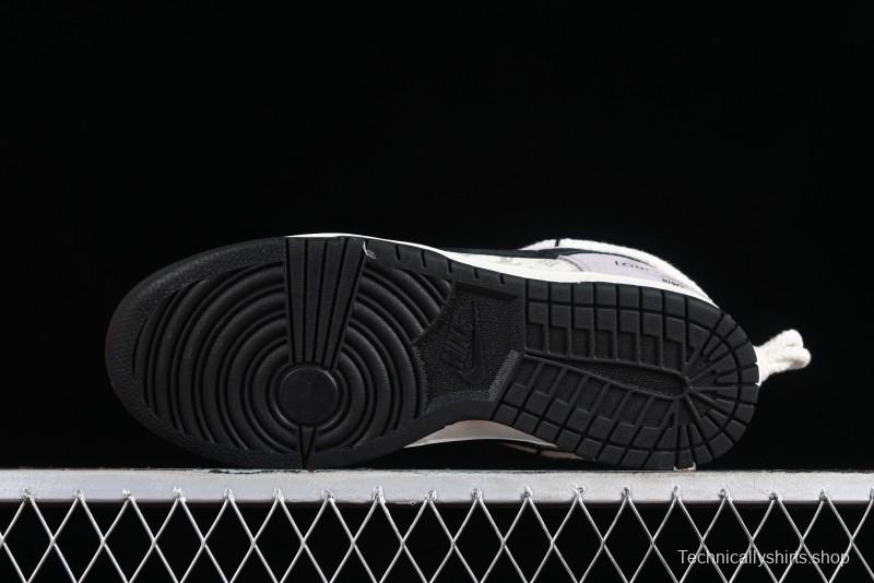 Nike SB Dunk Low LV Collaboration - Grey Pigskin Print Anniversary High-End Custom Low-Top Casual Sneakers - SJ2068-232