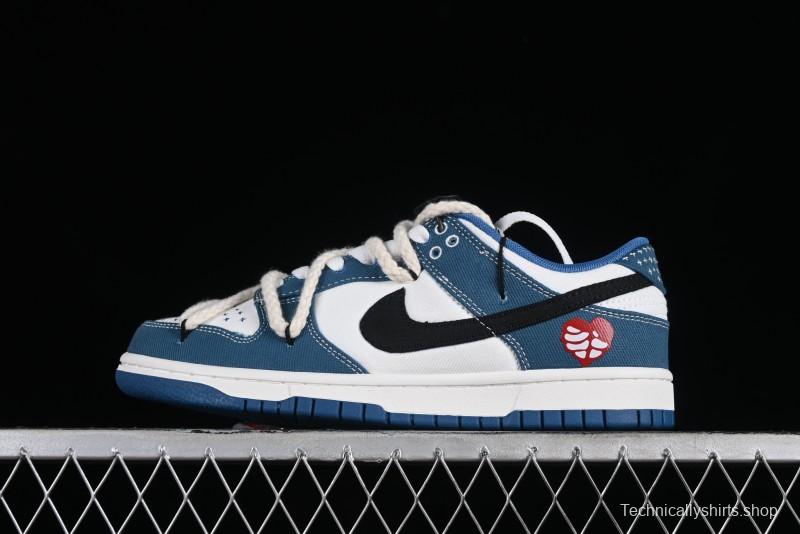 Nike Dunk Low Retro High Street Style Sashiko Stitch Hemp Rope Deconstructed SB Lace-Up Low-Top Casual Sneakers - DV0834-101
