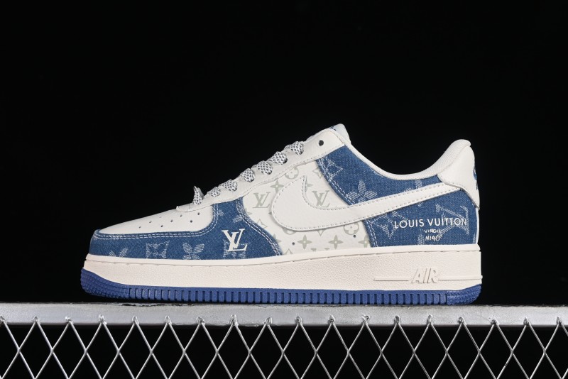 Nike Air Force 1 '07 Low LV Collaboration - Fluorescent Tie-Dye Denim Low-Top Casual Sneakers DD8686-400