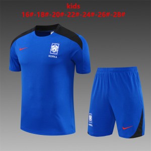 2024 Kids South Korea Blue Short Sleeve Jersey+Shorts