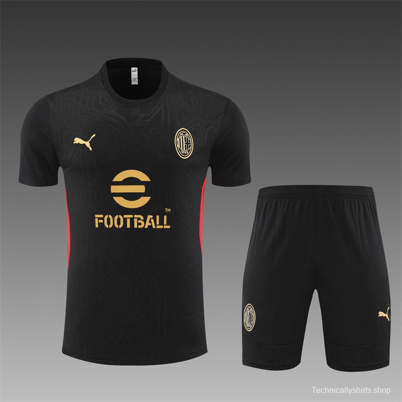 24/25 AC Milan Black Short Sleeve Jersey+Shorts