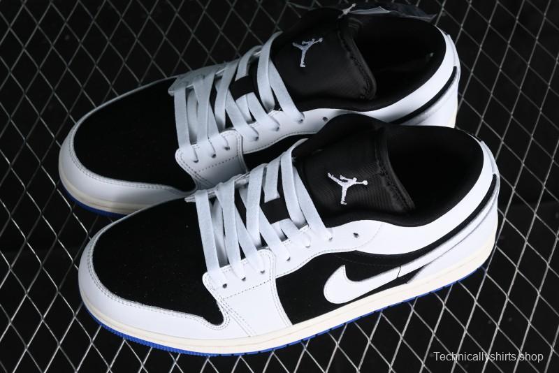 Nike Air Jordan 1 Low "Quai 54" Casual Sneakers in White Black Blue - HQ0764-001