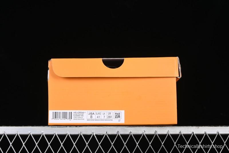 Nike Travis Scott x Fragment Design x Air Jordan 1 Low OG SP AJ1 LV Collaboration Light Grey Denim Low-Top Casual Sneakers - SJ2068-105