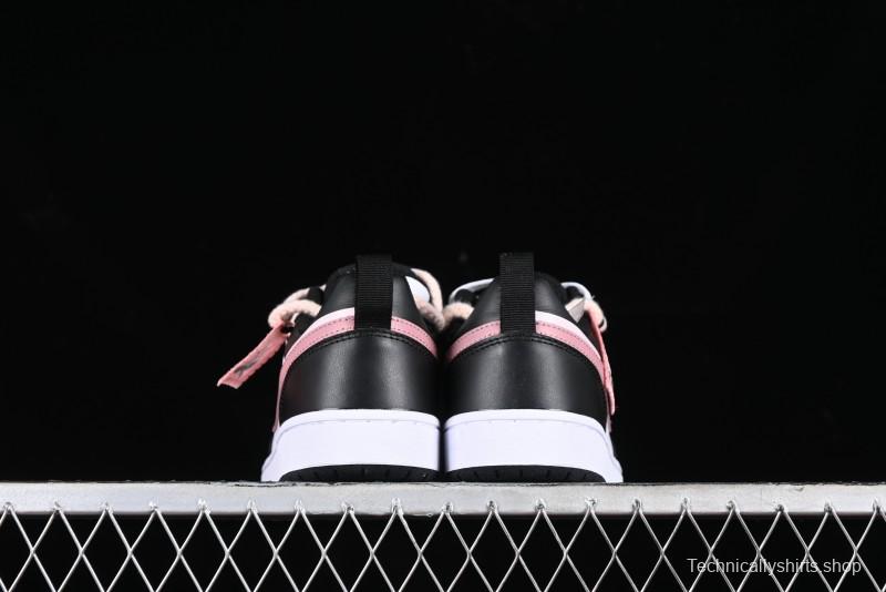 Nike Court Borough Low 2 Retro Casual Sneakers in Dark Pink and Black - BQ5448-115