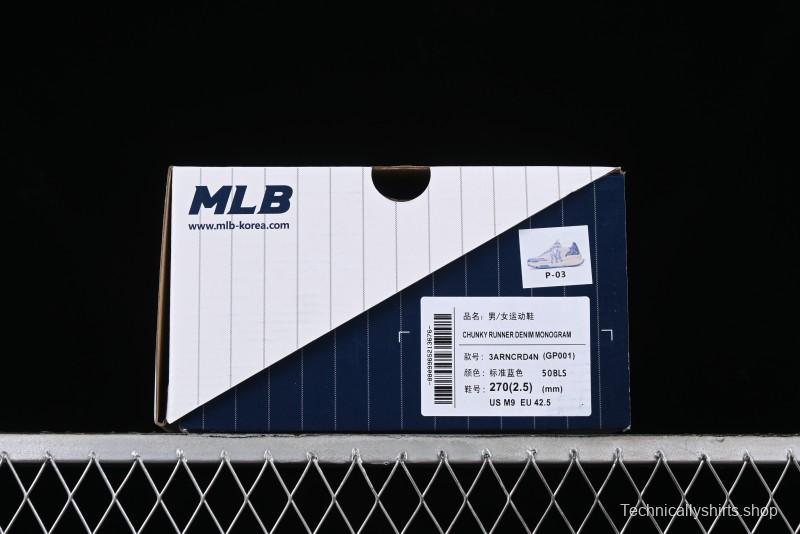 New York Yankees MLB Chunky Runner Denim Monogram Lightweight Casual Sneakers - 3ARNCRD4N50BLS