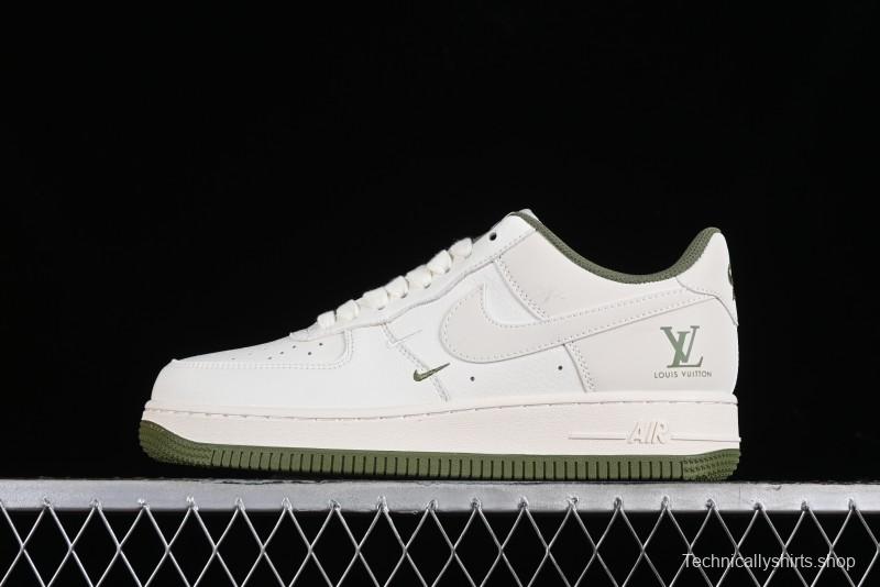 Nike Air Force 1 '07 Low LV Collaboration - Beige Green Double Swoosh Casual Sneakers - XZ6188-003