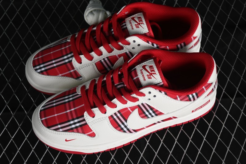 Nike SB Dunk Low Supreme - Plaid Colorway Low-Top Casual Skateboarding Shoes - SU1853-512