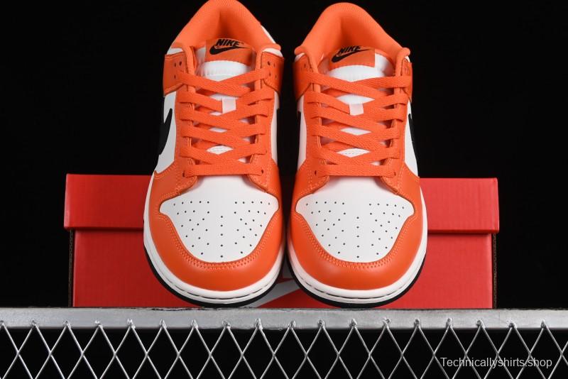Nike SB Dunk Low Casual Skate Shoes in White, Orange, and Black - DH9765-003