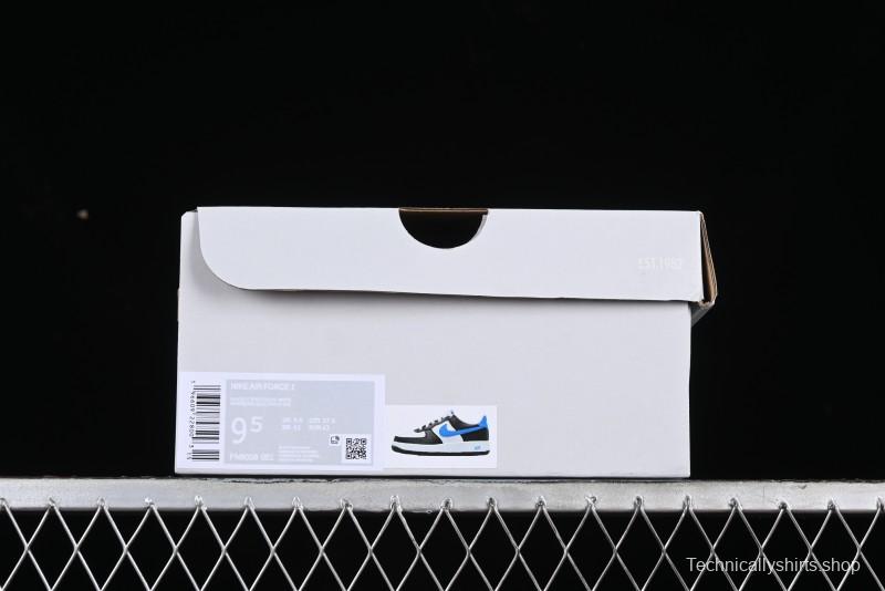 Nike Air Force 1 '07 Low White Black Blue Color Block Casual Sneakers - FN8008-001