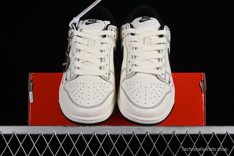 Nike SB Dunk Low Supreme Collaboration - Beige Black Line Anniversary Customized Low-Top Casual Skate Shoes - XX2025-316