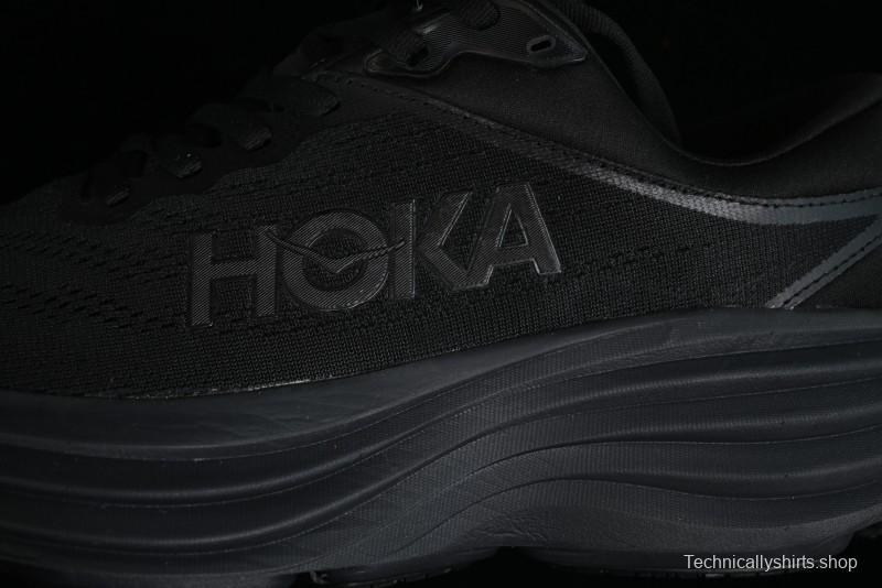 HOKA ONE ONE Bondi 8 Functional Cushioned Running Shoes with Engineered Mesh Upper - 1123202 BBLC