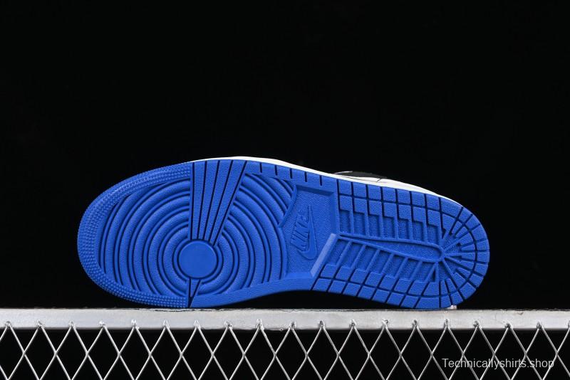 Nike Air Jordan 1 Low "Quai 54" Casual Sneakers in White Black Blue - HQ0764-001