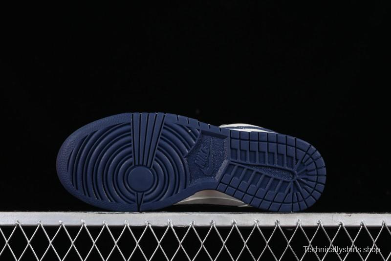 Nike SB Dunk Low LV Collaboration - Suede Navy Blue Anniversary High-End Custom Low-Top Casual Skate Shoes - FC1688-134