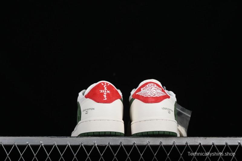 Nike Travis Scott x Fragment Design x Air Jordan 1 Low OG SP AJ1 LV Collaboration Sneakers - XY2688-102