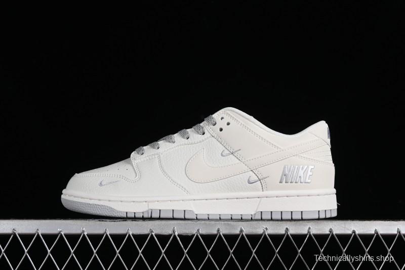 Nike SB Dunk Low Collaboration Three Swooshes Beige Black Low-Top Casual Skateboarding Shoes - NK5639-325