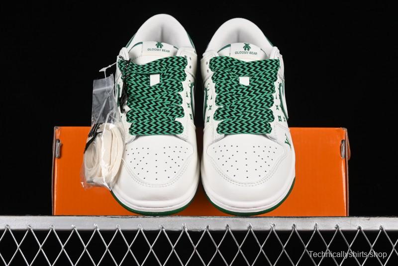 Nike SB Dunk Low LV Collaboration - Beige Green Glow in the Dark Violent Bear Anniversary High-End Custom Sneakers - SJ2068-241