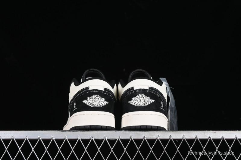 Nike Air Jordan 1 Low LV Collaboration - Black Warrior Custom High-End Basketball Shoes - SJ9950-007