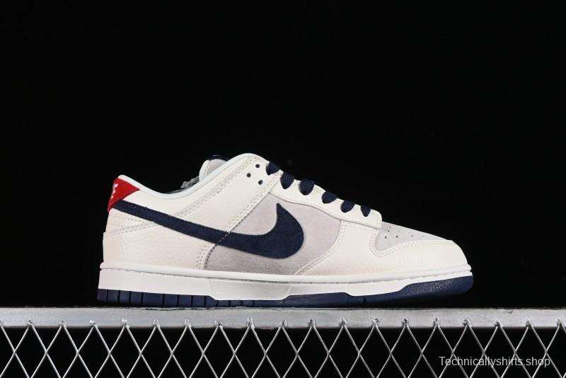 Nike SB Dunk Low LV Collaboration - Suede Navy Blue Anniversary High-End Custom Low-Top Casual Skate Shoes - FC1688-134