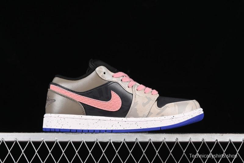 Nike Air Jordan 1 Low Retro Basketball Shoes with Panda Mischief Pioneer Knight Design - 553558-154