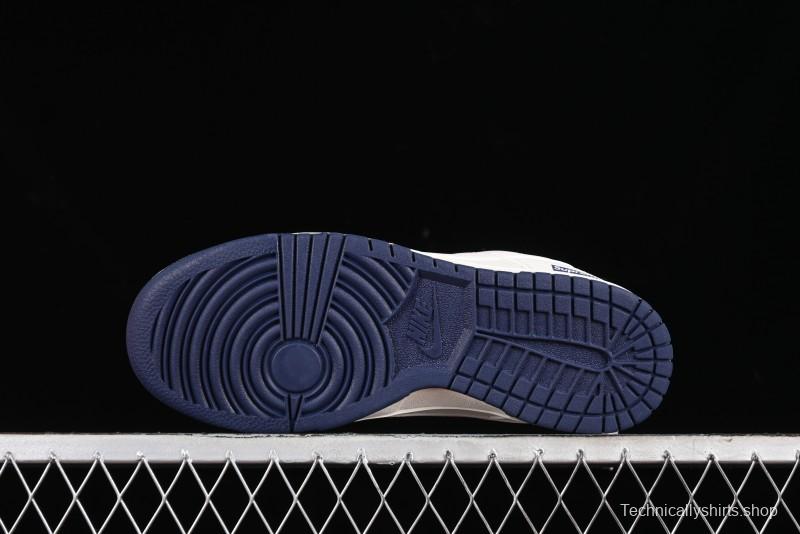 Nike SB Dunk Low Supreme Collaboration - Classic Beige Blue Anniversary High-End Custom Low-Top Casual Skate Shoes - XX8888-003