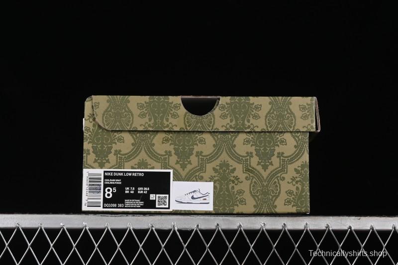 Nike SB Dunk Low Gucci Collaboration Anniversary High-End Custom Sneakers in Off-White & Dark Gray Swoosh - DQ1098-383